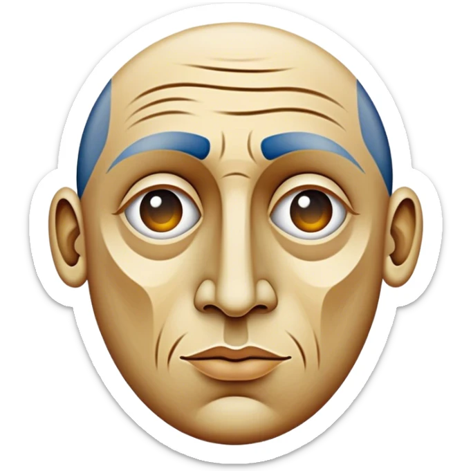 Cinematic Realistic Pablo Picasso Portrait Emoji, depicted as a visionary artist with abstract expressive features and a creative aura, rendered with rich textures and dynamic artistic lighting that captures his revolutionary spirit. sticker