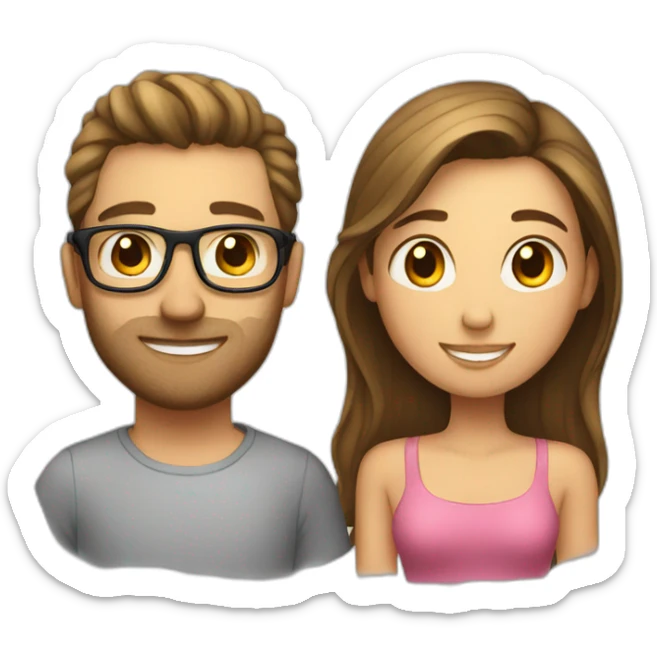 Boyfriend and girl friend in glass sticker