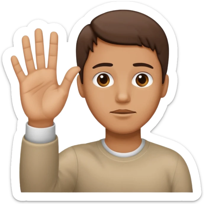 une main qui dit stop et on peut voir l'homme derriere sticker