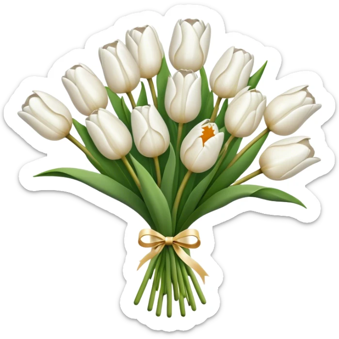 white tulip bouquet  sticker