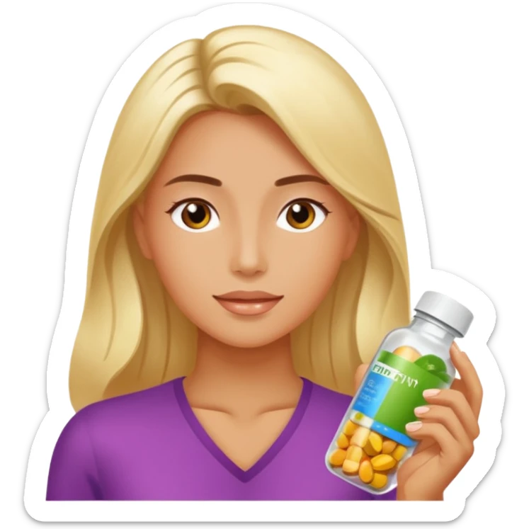 Hair and skin beauty with biotin, zinc and vitamins. sticker