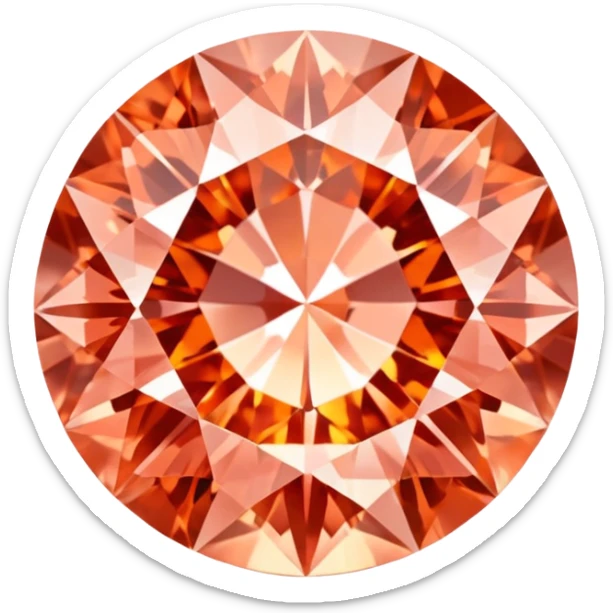 Padparadscha sapphire gemstone with unique salmon pink-orange color and brilliant facets sticker