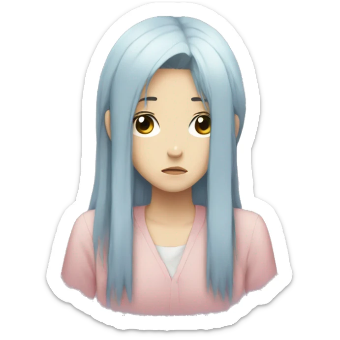 sad anime girl sticker