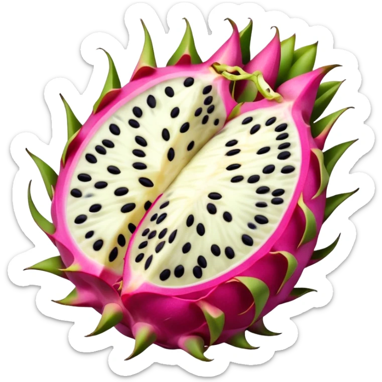 Dragon fruit emoji not spiny outside of dragonfruit no seeds no faves sticker