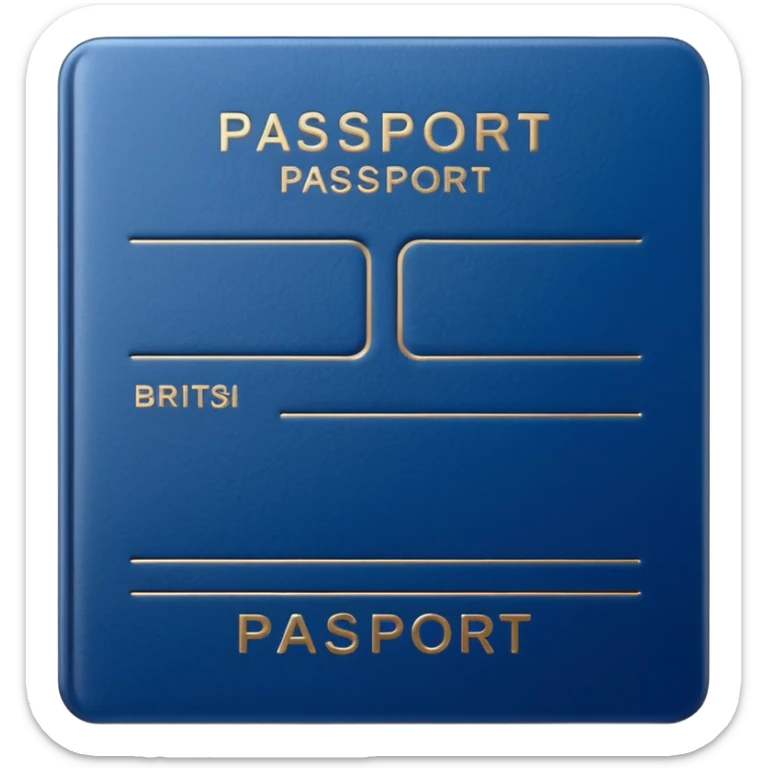 aesthetic british passport in the style of apple emoji sticker