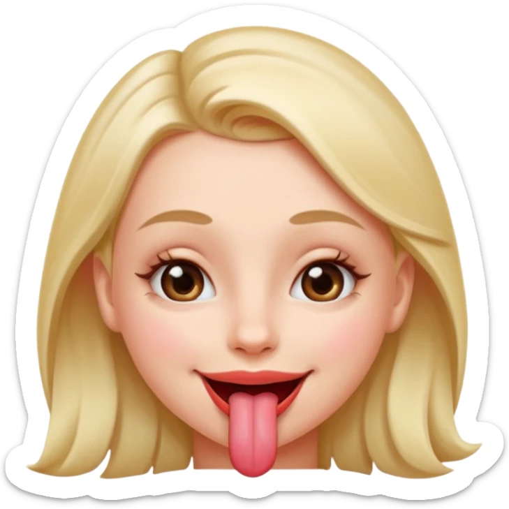 girl naked joke eye close with tongue sticker