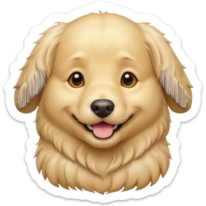 cream golden retriever sticker