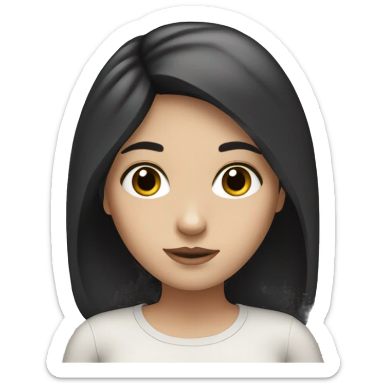 White girl with black hair sticker