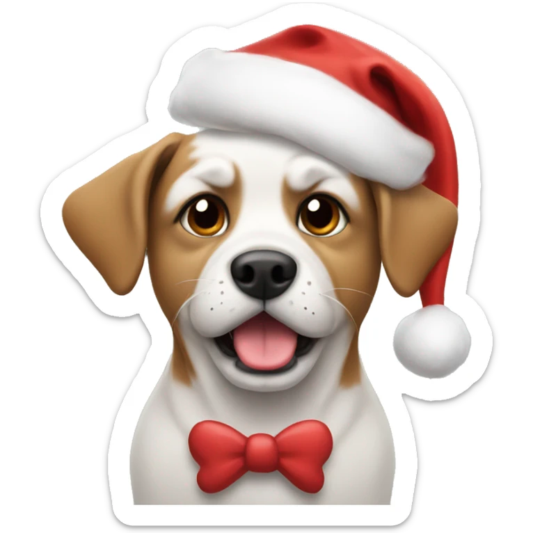Dog with Santa hat  sticker