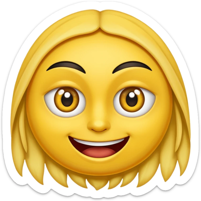 Cara amarilla con los ojos entrecerrados y una leve sonrisa cruel y macabra sticker