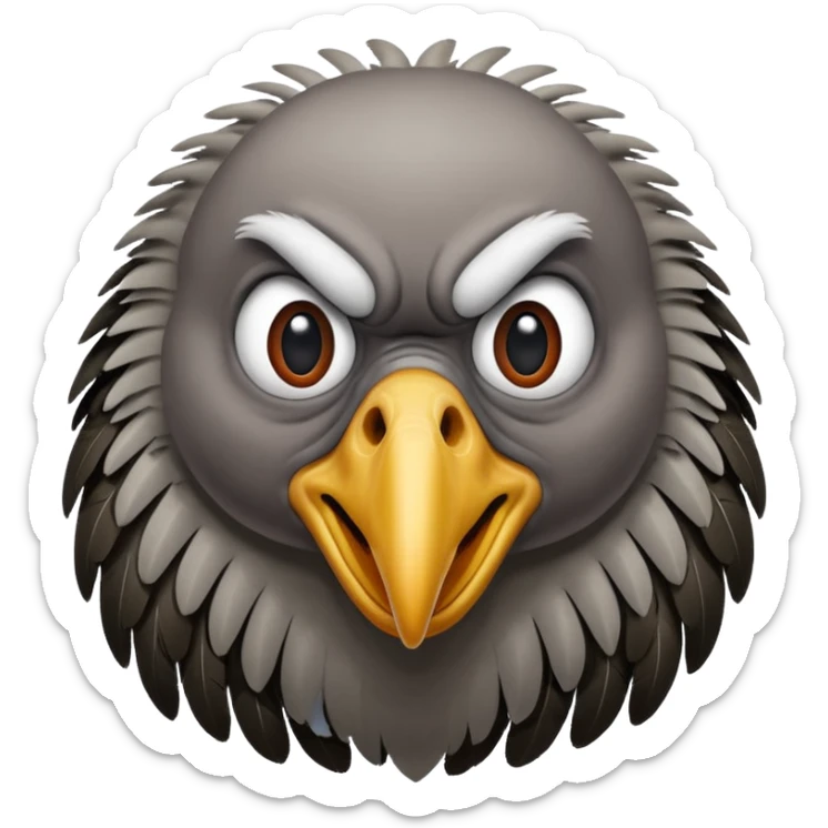 vulture - kind of menacing but in a funny comical way - can the vulture be making a face? sticker