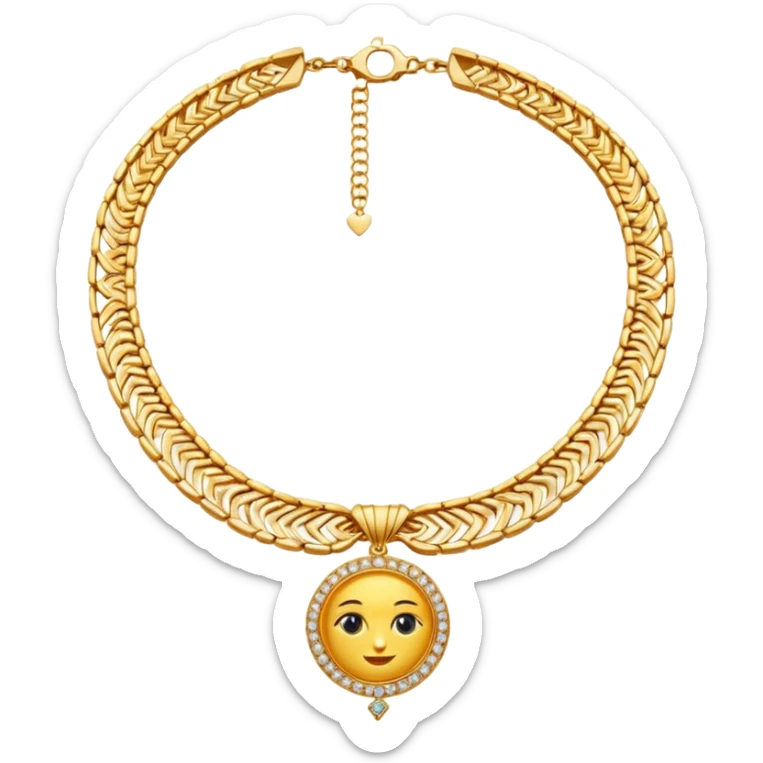 create a golden necklace emoji  the most attractive any one or all of them ill choose it should be fully golden sticker