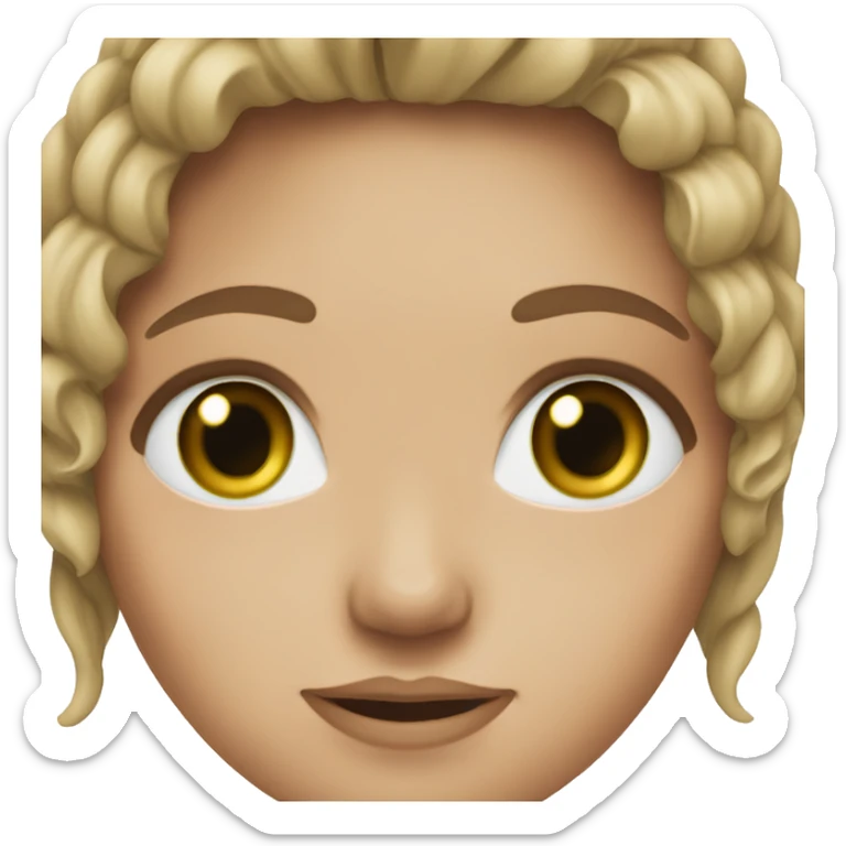 white women whit frekles green eyes brown hair  sticker