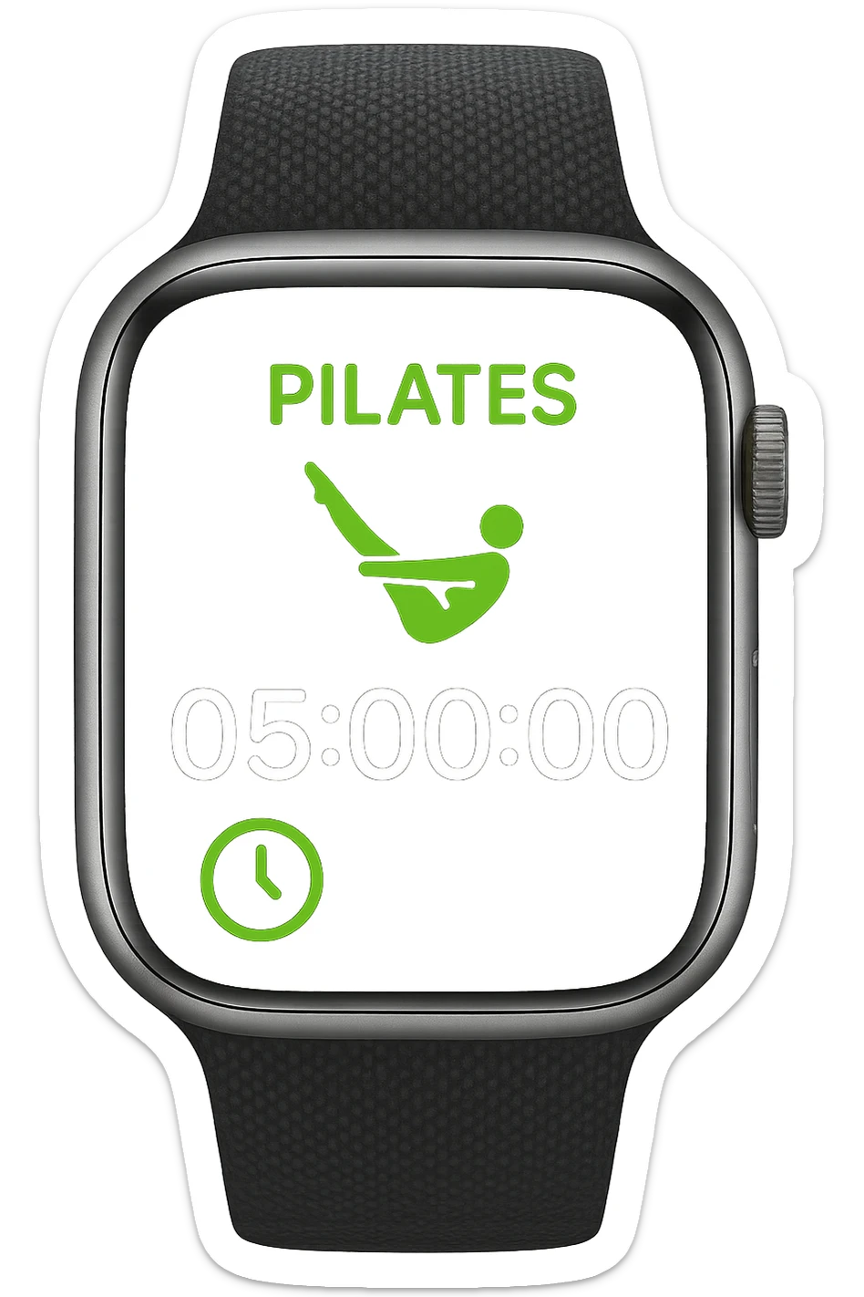smartwatch con modalità attiva di pilates che segna 5 ore di pilates, REALISTICA 4K sticker