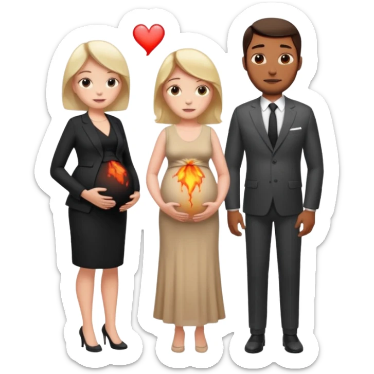 pregnant woman being burned in the face of a very handsome man sticker