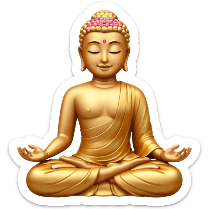 Buddha statue emoji modeled off the meditate emoji but Buddha themed sticker