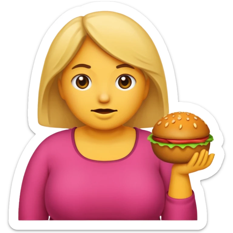 Quiero que crees un emoji tipo 🚷 Pero reemplaza a la persona por una silueta de una mujer obesa sticker
