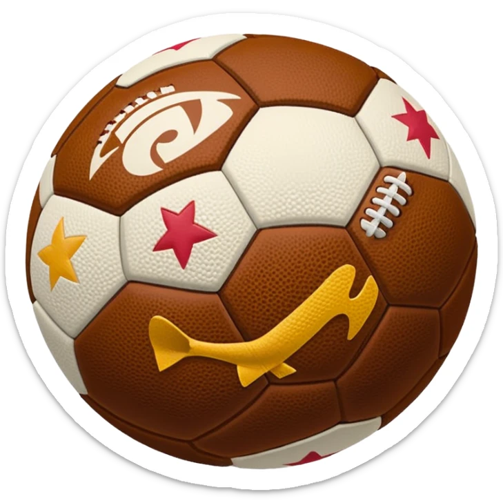 create an icon of a traditional football - it should be inspired by airbnb icons sticker