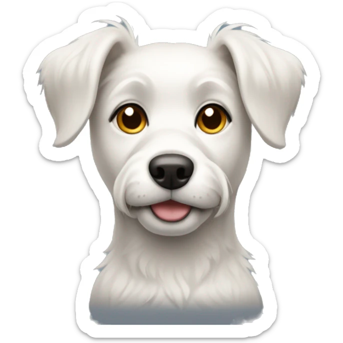 White female dog with short shaggy hair and tall ears  sticker