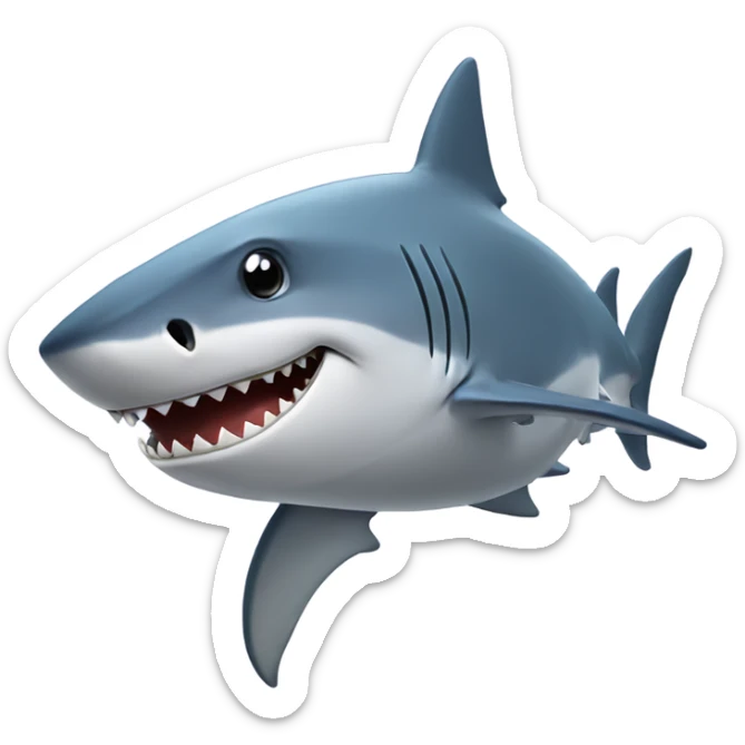 Shark with a top hat sticker