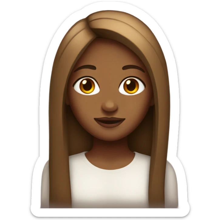 brown skin girl with straight hair aesthetic vibe  sticker