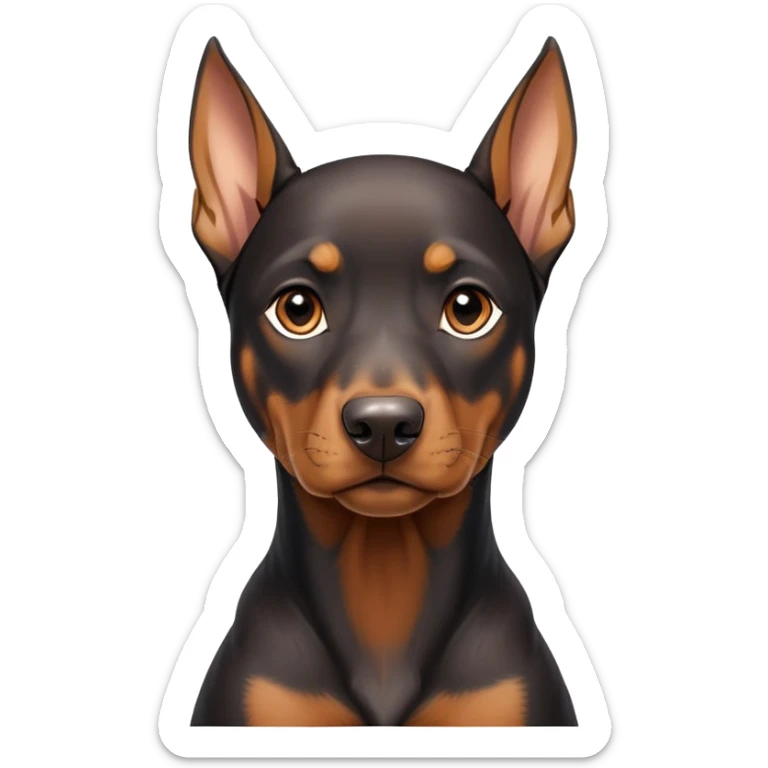cinematic-noble-doberman puppy-portrait-emoji,-poised-and-regal,-with-a-strong,-athletic-build-and-a-lustrous,-well-groomed-black and tan fur,-deep-set-soulful-brown-eyes,-simplified-yet-sharp-and-sophisticated-features,-highly-detailed, sticker