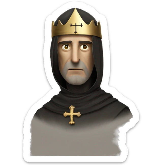 Baldwin IV of Jerusalem from kingdom of heaven with a crusader mask no eyes sticker