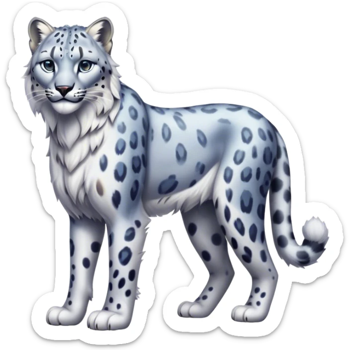 Colorful vibrant ethereal fantasy-lynx-snow-leopard, full-body sticker