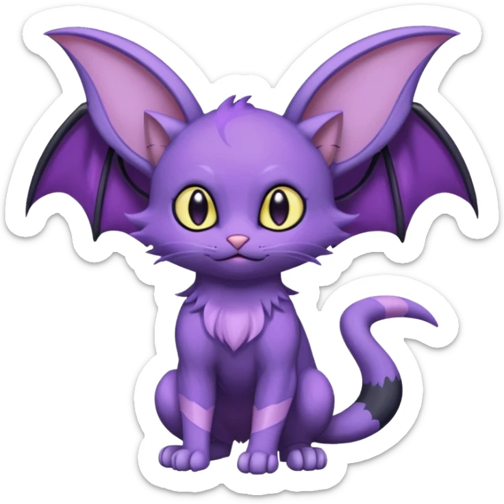 Shiny Purrloin-Noibat-Hybrid (Full body) sticker