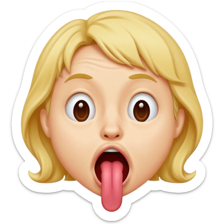 Original emoji sticking tongue with a scrunched nose in a sweetly mocking way sticker