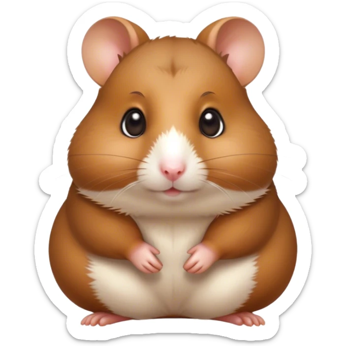 Cinematic Noble Brown Hamster Portrait Emoji, Poised and regal, with a tiny, compact build and a smooth, well-kept rich brown coat, deep-set soulful dark eyes, Simplified yet sharp and sophisticated features, highly detailed, glowing with a soft, dignified glow, high shine, intelligent and energetic, stylized with an air of miniature majesty, focused and attentive, soft glowing outline, capturing the essence of a watchful and confident rodent, so majestic it feels as though it could scurry out of the screen with effortless authority! sticker