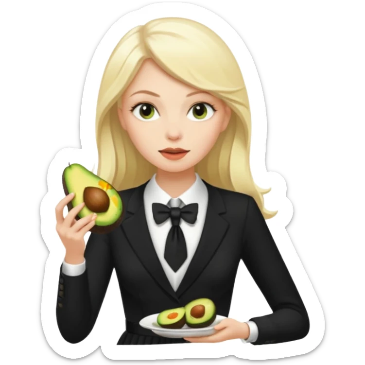 femme blanche et blonde habillée avec une robe noire longue et une cravate blanche des avocats en France sticker