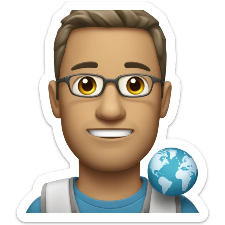 Un homme offrant des fournitures scolaires à une écolière heureuse  sticker