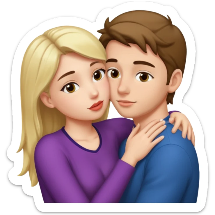Girl kissing her boyfriend while her arms around her neck and his hands on her ass sticker