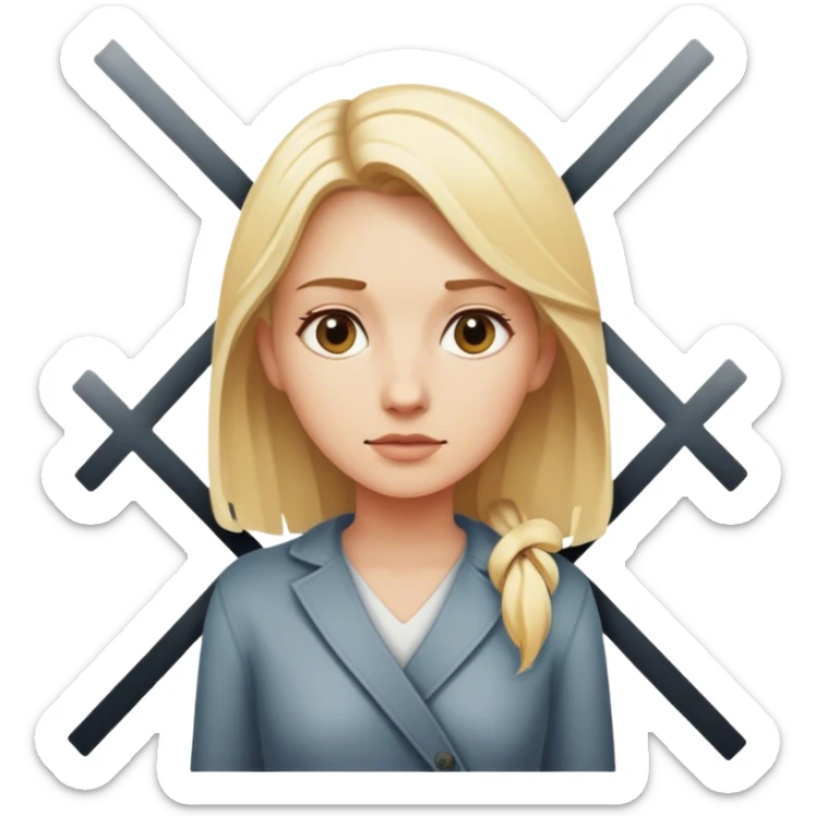 back of blonde woman stands In front at a crossroads between two paths—one illuminated, the other in shadow... scary and sunlight  sticker