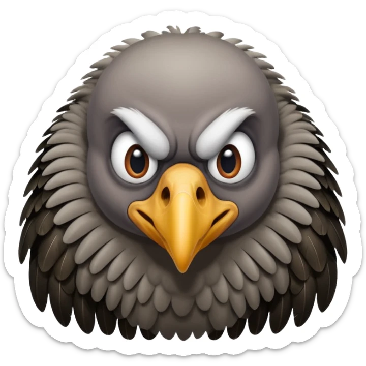 vulture - kind of menacing but in a funny comical way - can the vulture be making a face? sticker