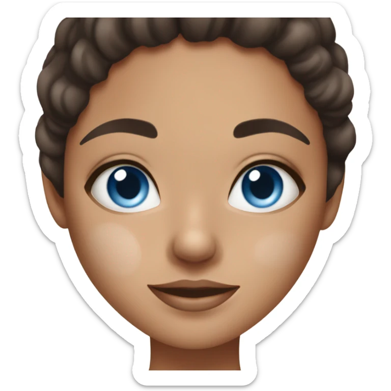 Skin care on white freackles skin of a brunett blue eyes girl  sticker