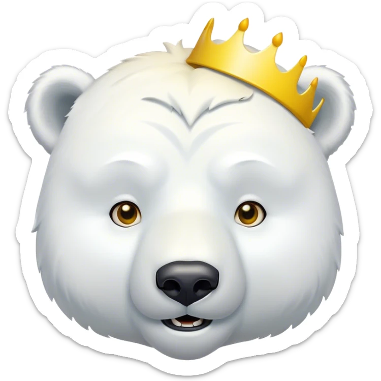 White polar bear with half open cartoony eyes and a yellow halo over his head sticker