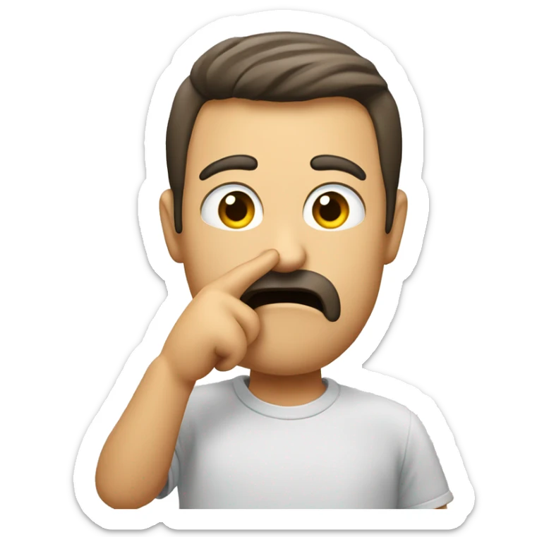 guy telling you to be quiet with finger in front of his mouth as a sign to be quiet sticker