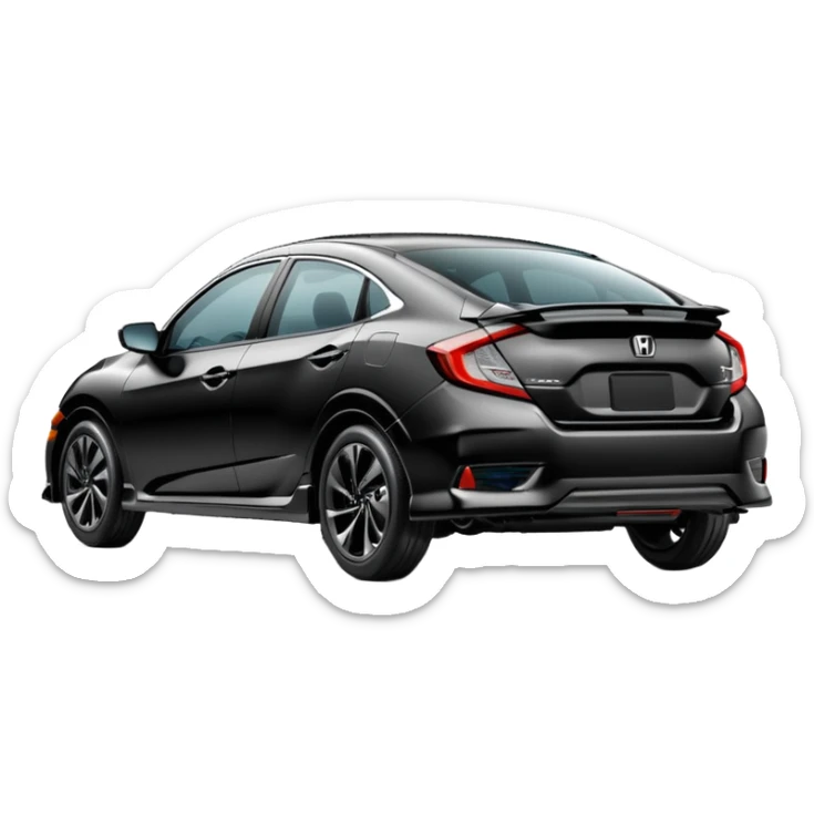 Make an emoji of a 2024 Honda civic with a black exterior with no added color  sticker