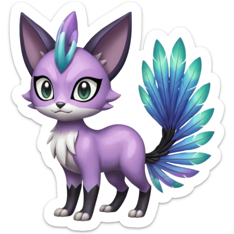 Meloetta-Purrloin-Nargacuga-Pokémon-Fakémon-fusion-hybrid-creature sticker