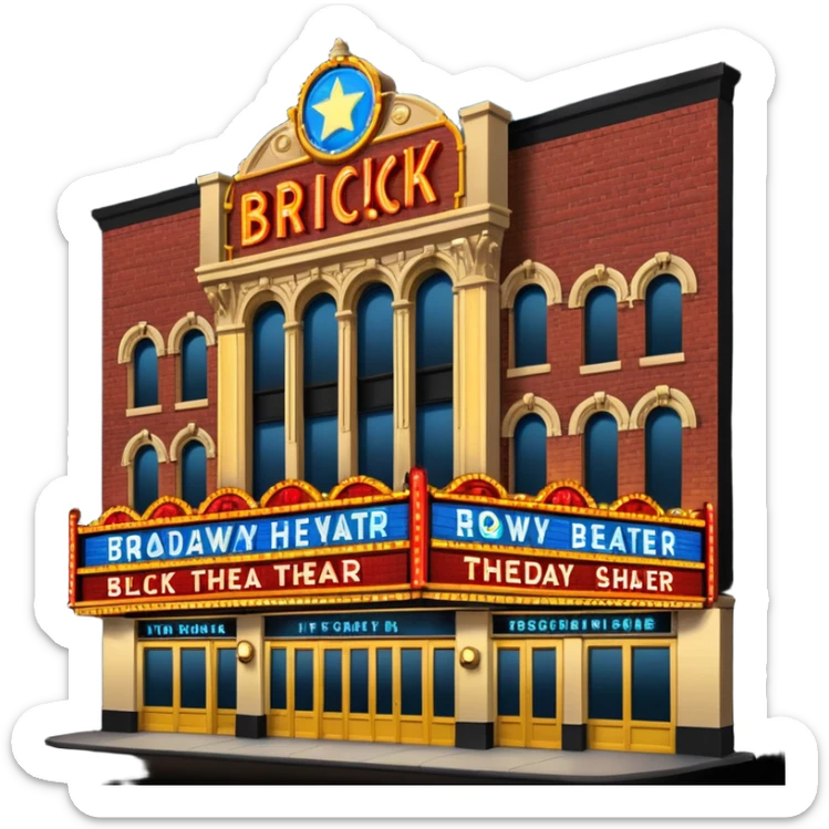 haz un emoji del teatro de broadway en new york  mas realista sticker