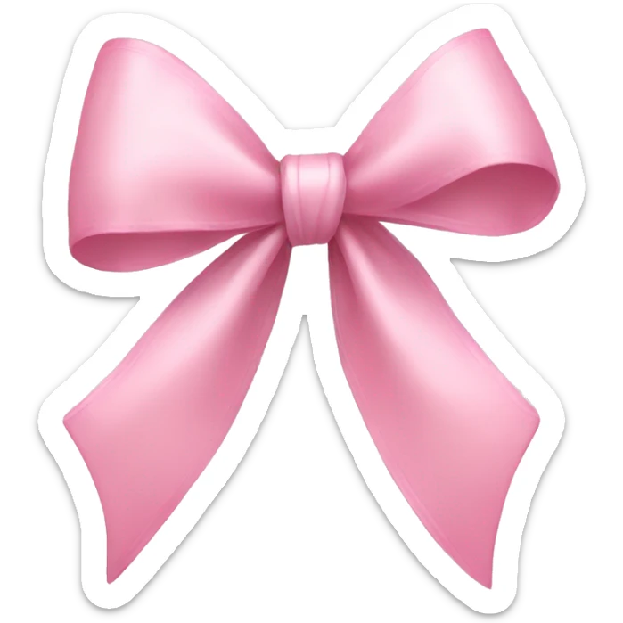 light pink ribbon bow sticker