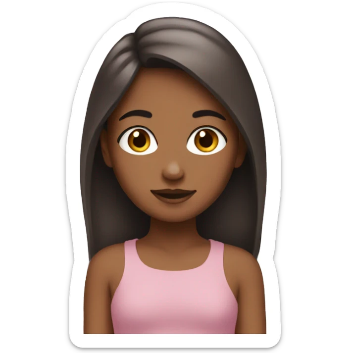 Girl with brown girl  sticker