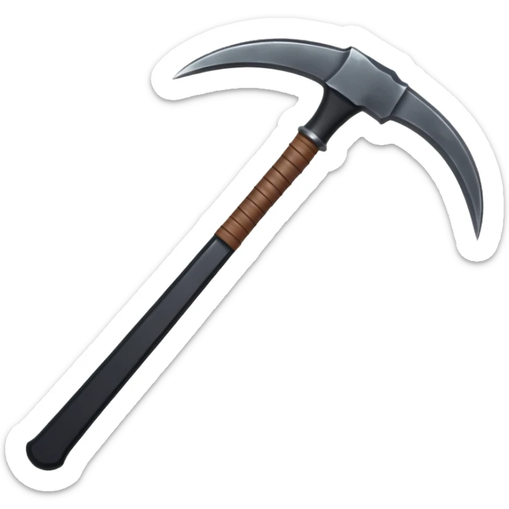 The scythe of the God of Death is long and straight. sticker