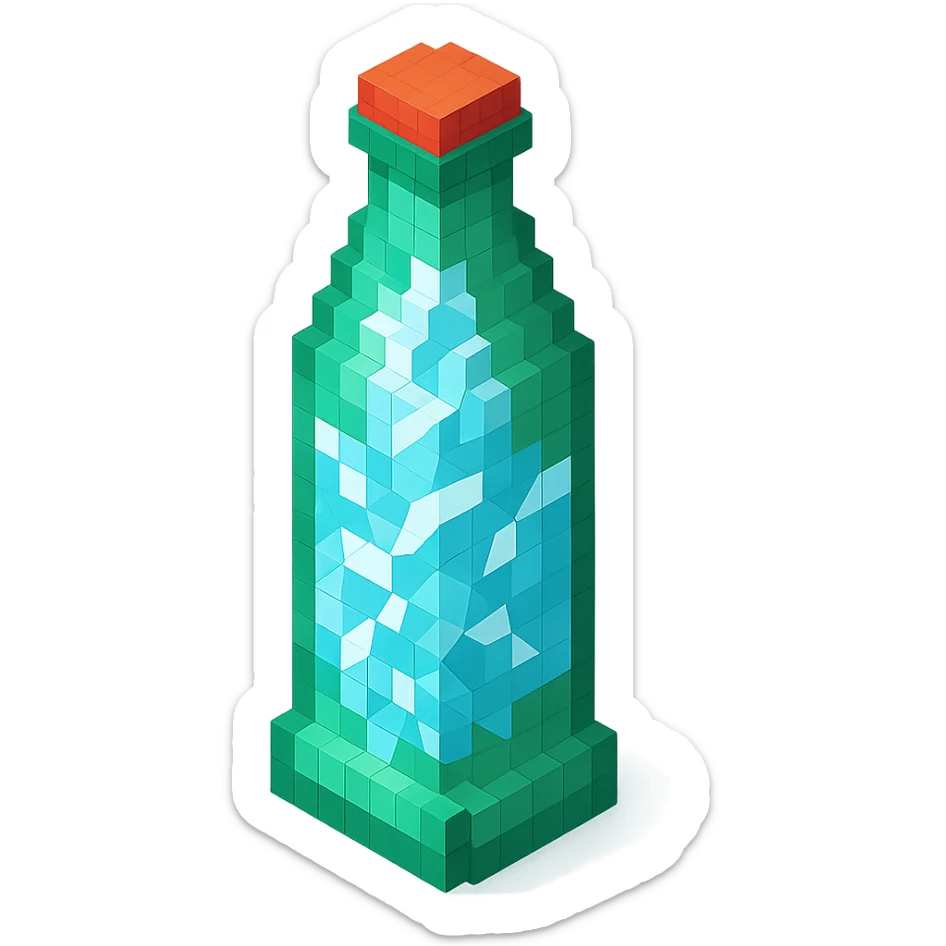 Borjomi bottle with a cracked ice effect sticker