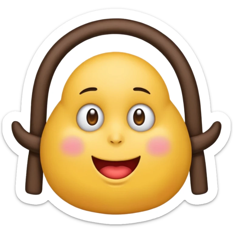 maak en emoji die moe is door het sporten het heeft een tennis band op zijn hoofd en hij is super moe  sticker