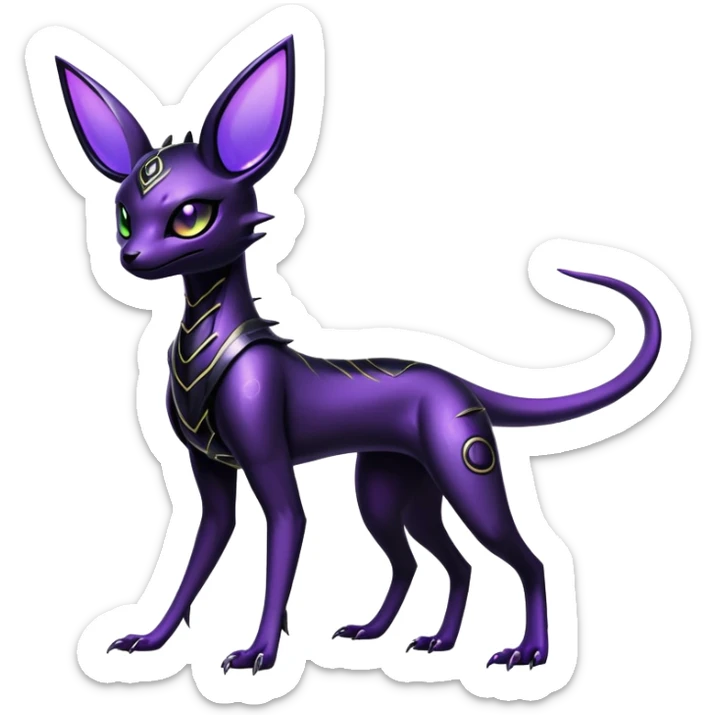 Shiny Edgy Gothic Futuristic Salandit-Umbreon-Espeon-Hybrid (Full body) sticker
