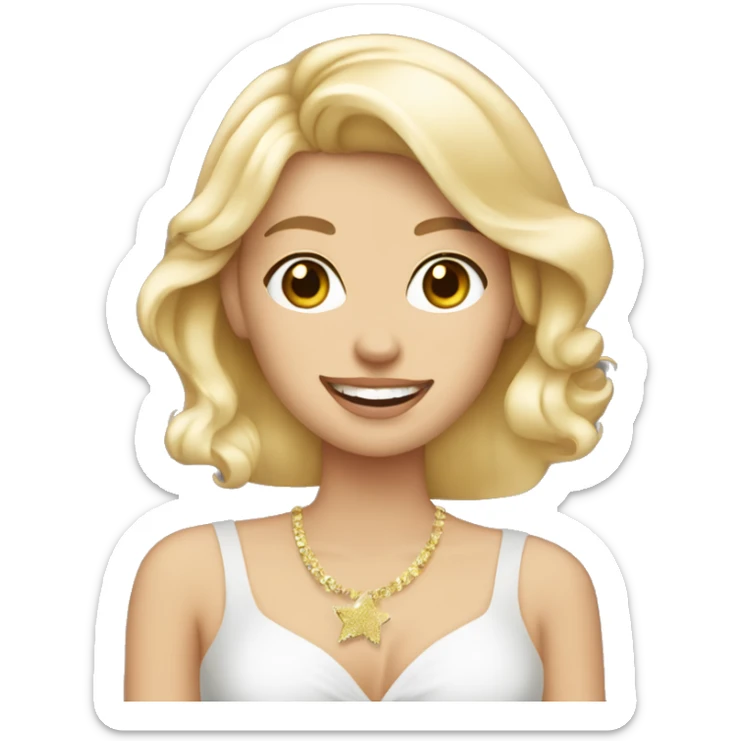 Blonde white girl with birthday banner and champagne in hand  sticker