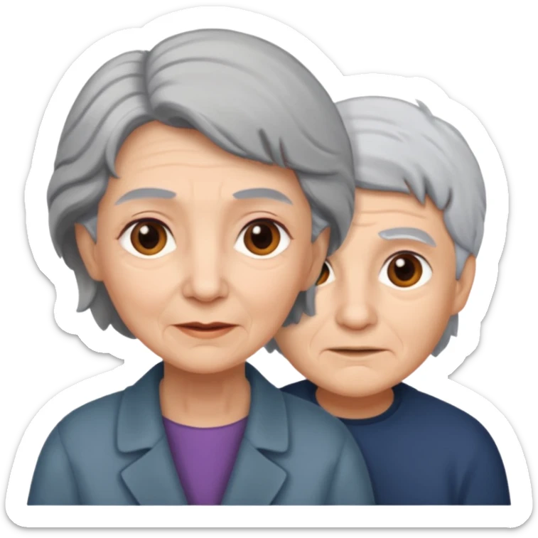 lo mismo que estas haciendo solo coloca alado de la abuela un hombre joven  sticker